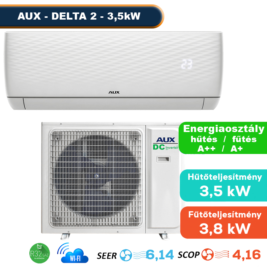 AUX – DELTA 2 Split klíma csomag 3,5 kW 
